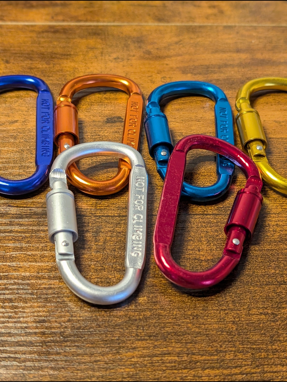 Assorted Metallic Carabiner Keychains - Multi Color Pack